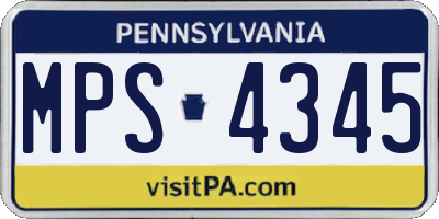 PA license plate MPS4345