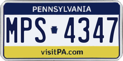 PA license plate MPS4347
