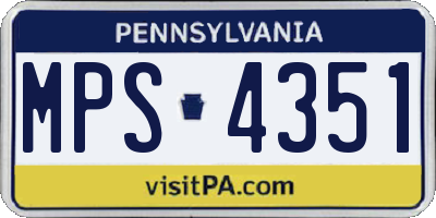 PA license plate MPS4351
