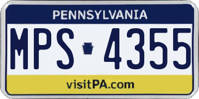 PA license plate MPS4355