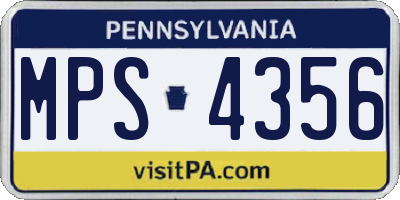 PA license plate MPS4356