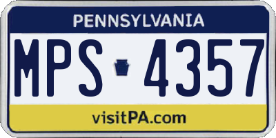 PA license plate MPS4357