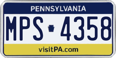 PA license plate MPS4358