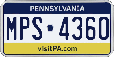 PA license plate MPS4360