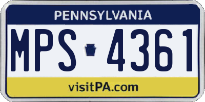 PA license plate MPS4361