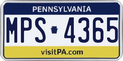 PA license plate MPS4365