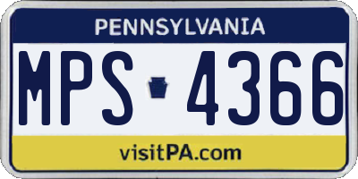 PA license plate MPS4366