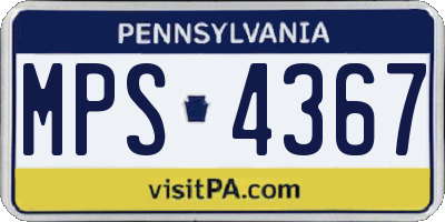 PA license plate MPS4367
