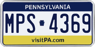 PA license plate MPS4369