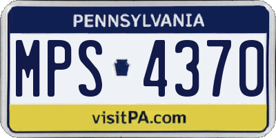 PA license plate MPS4370