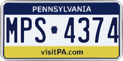 PA license plate MPS4374