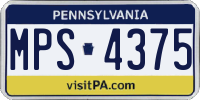 PA license plate MPS4375