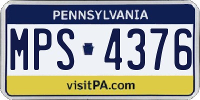 PA license plate MPS4376