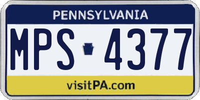 PA license plate MPS4377