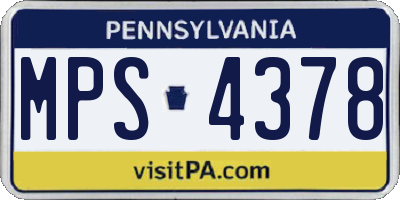 PA license plate MPS4378