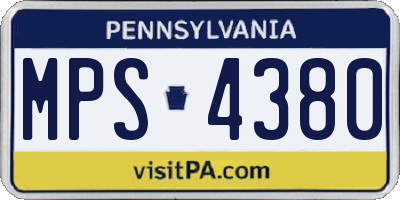 PA license plate MPS4380