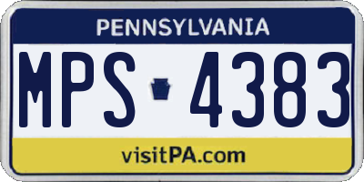 PA license plate MPS4383