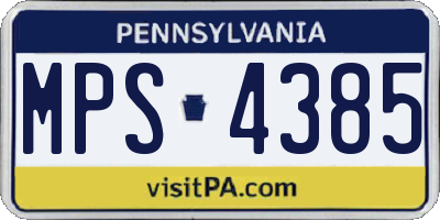 PA license plate MPS4385