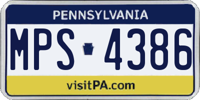 PA license plate MPS4386