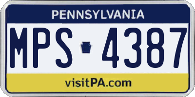 PA license plate MPS4387
