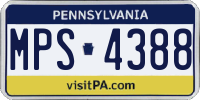 PA license plate MPS4388