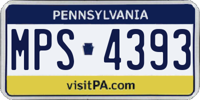 PA license plate MPS4393