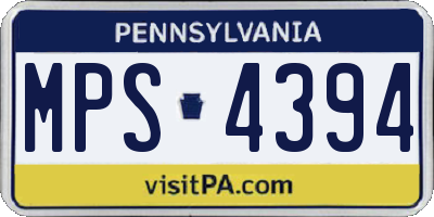 PA license plate MPS4394