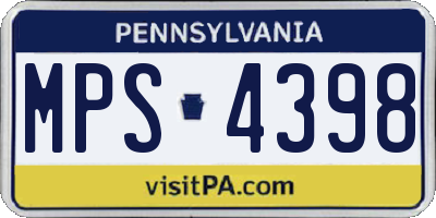 PA license plate MPS4398