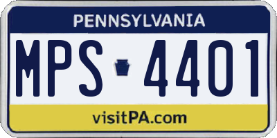 PA license plate MPS4401