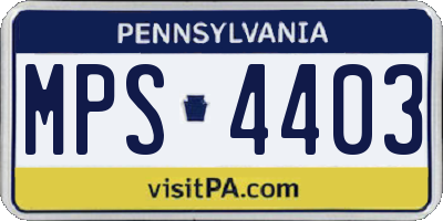 PA license plate MPS4403