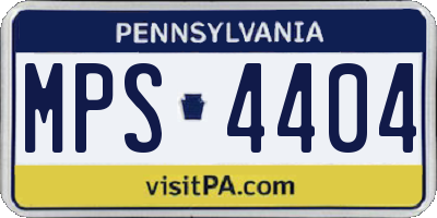 PA license plate MPS4404