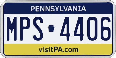 PA license plate MPS4406