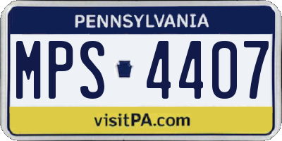 PA license plate MPS4407