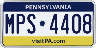 PA license plate MPS4408