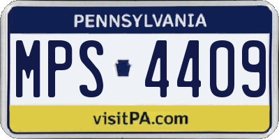 PA license plate MPS4409