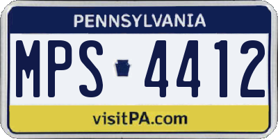 PA license plate MPS4412
