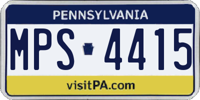 PA license plate MPS4415