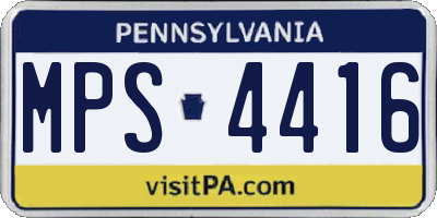 PA license plate MPS4416