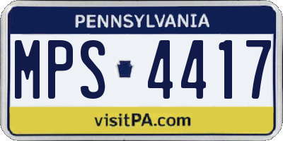PA license plate MPS4417