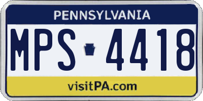 PA license plate MPS4418