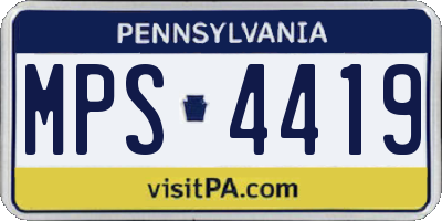 PA license plate MPS4419