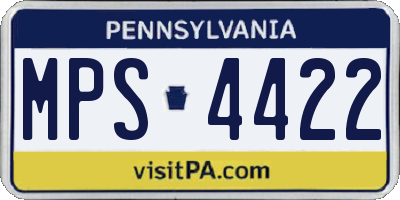 PA license plate MPS4422