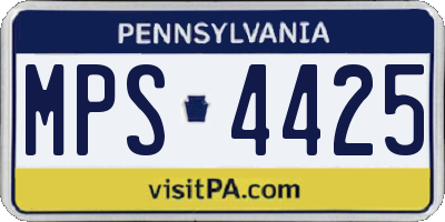 PA license plate MPS4425