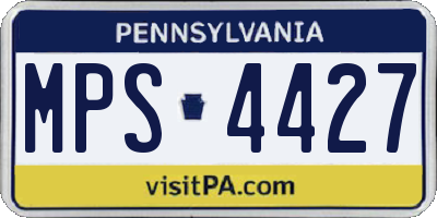 PA license plate MPS4427