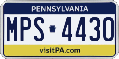 PA license plate MPS4430