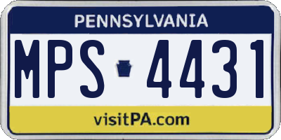 PA license plate MPS4431