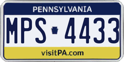 PA license plate MPS4433