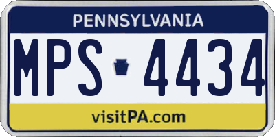 PA license plate MPS4434