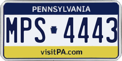 PA license plate MPS4443