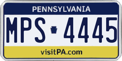 PA license plate MPS4445